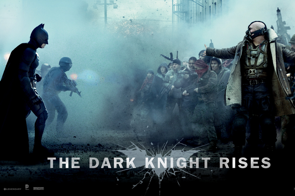 batman and bane face off in the dark knight rises movie